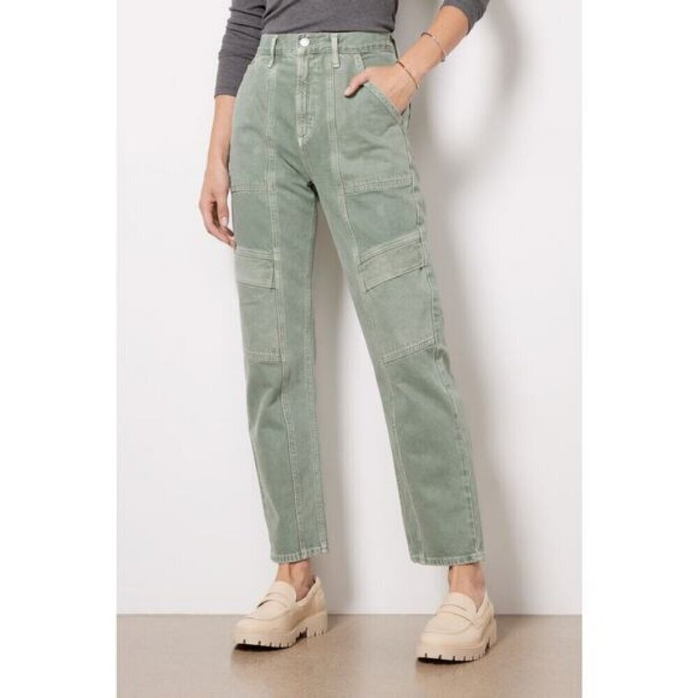 Agolde Cooper Cargo High Rise Straight Leg Jean Size 34 In Salamander